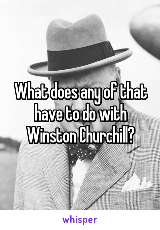 What does any of that have to do with Winston Churchill?