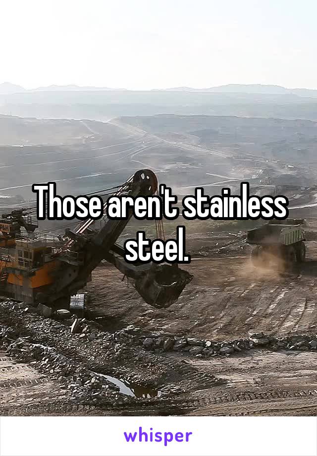 Those aren't stainless steel. 