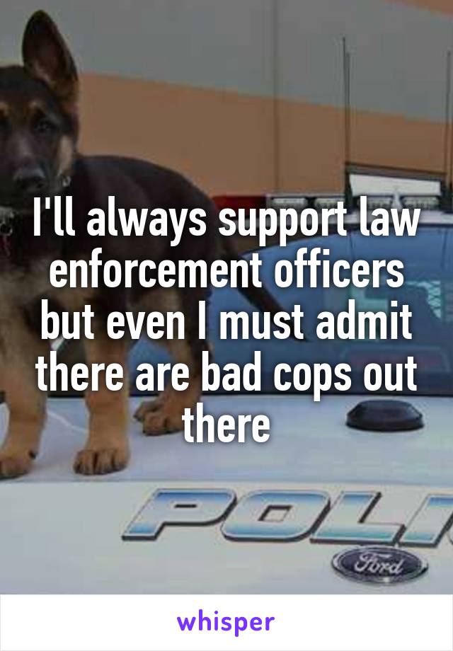 I'll always support law enforcement officers but even I must admit there are bad cops out there