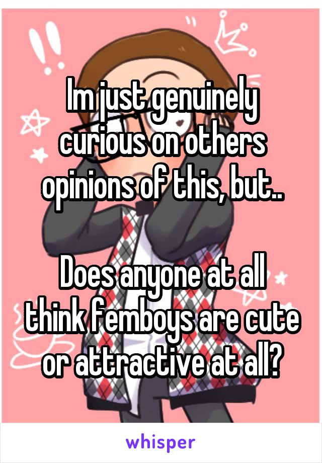 Im just genuinely curious on others opinions of this, but..

Does anyone at all think femboys are cute or attractive at all?