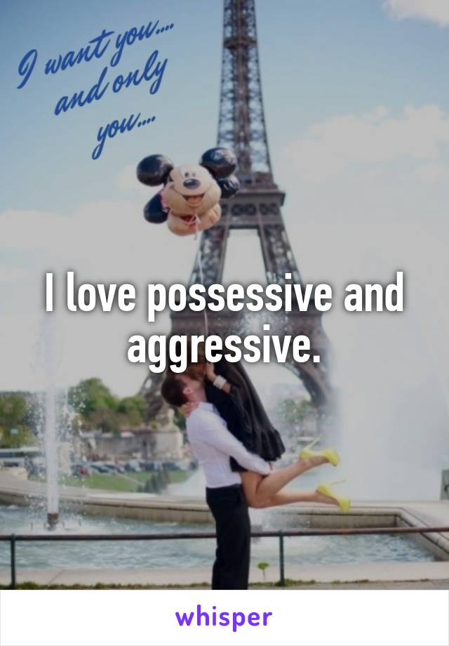 I love possessive and aggressive.