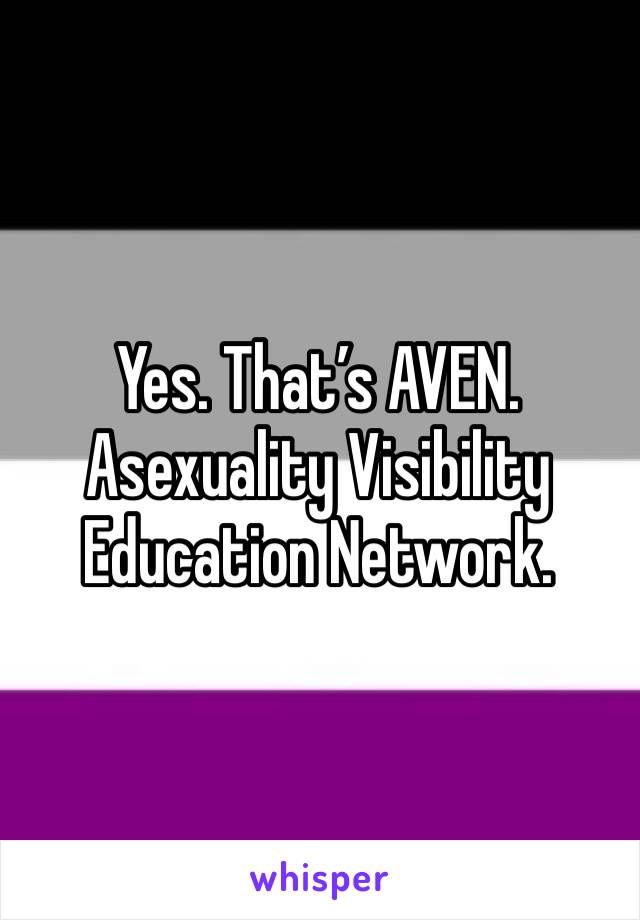 Yes. That’s AVEN. Asexuality Visibility Education Network. 