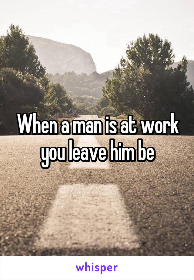 When a man is at work you leave him be