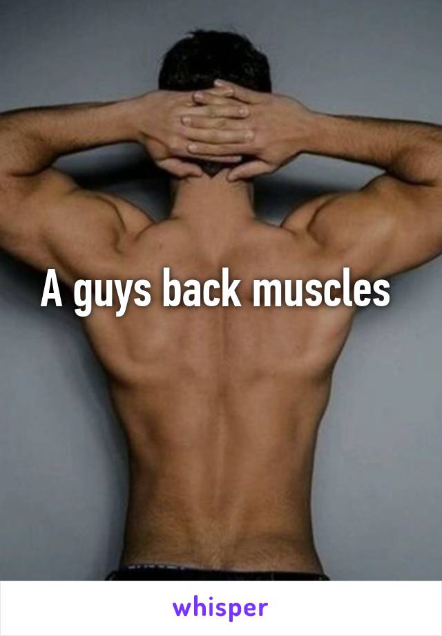 A guys back muscles 
