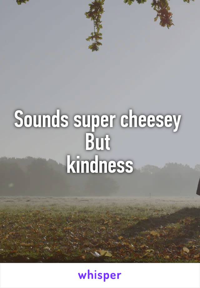 Sounds super cheesey 
But 
 kindness 