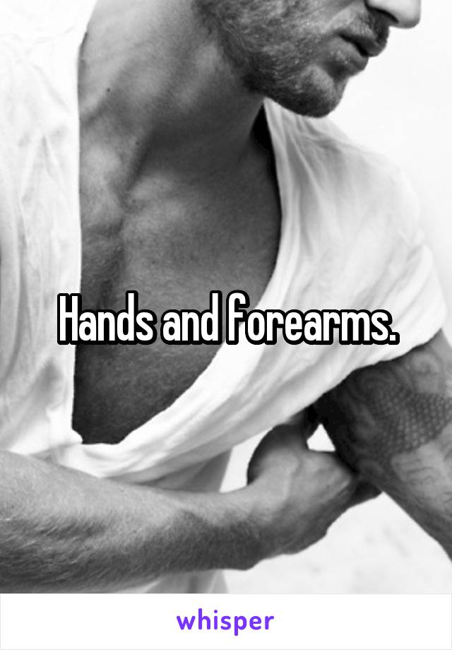 Hands and forearms.