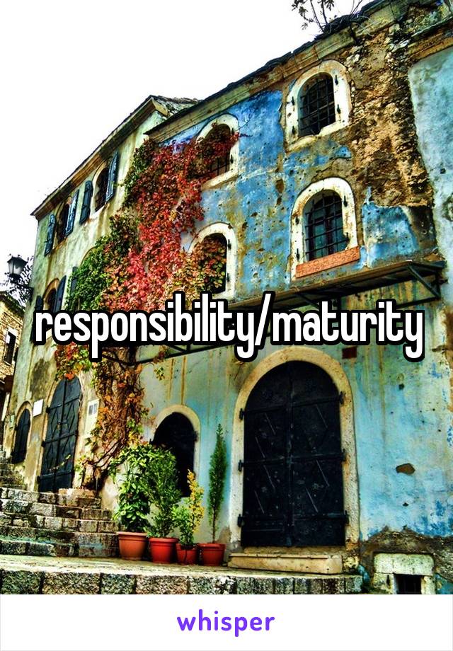 responsibility/maturity