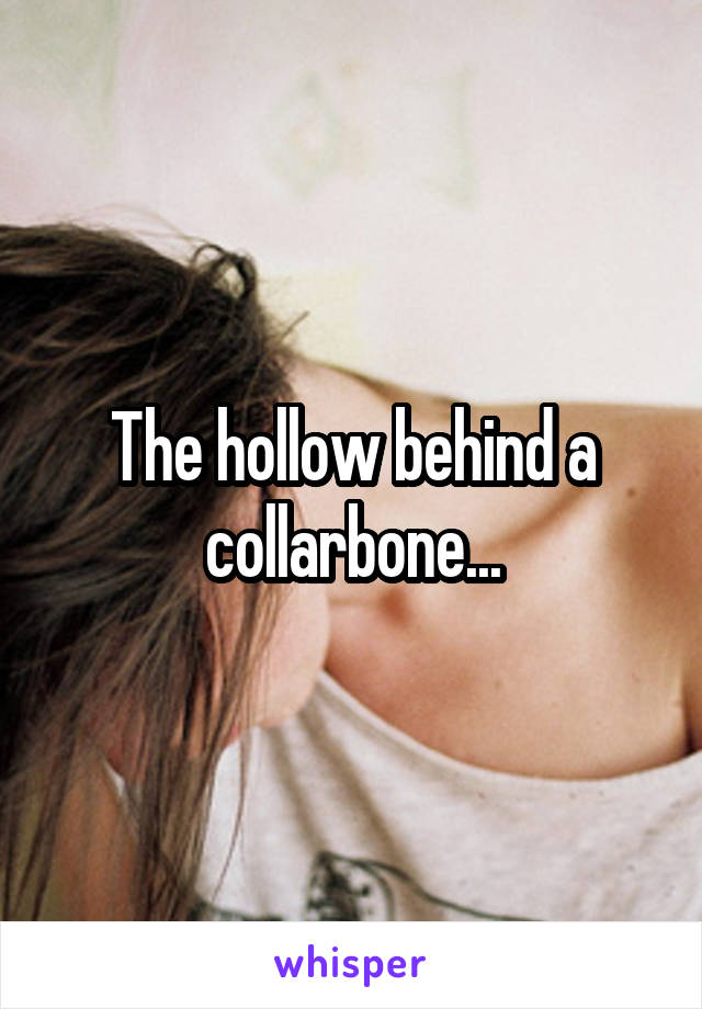 The hollow behind a collarbone...