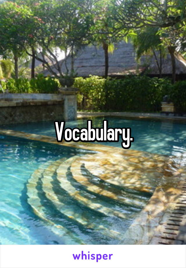 Vocabulary.