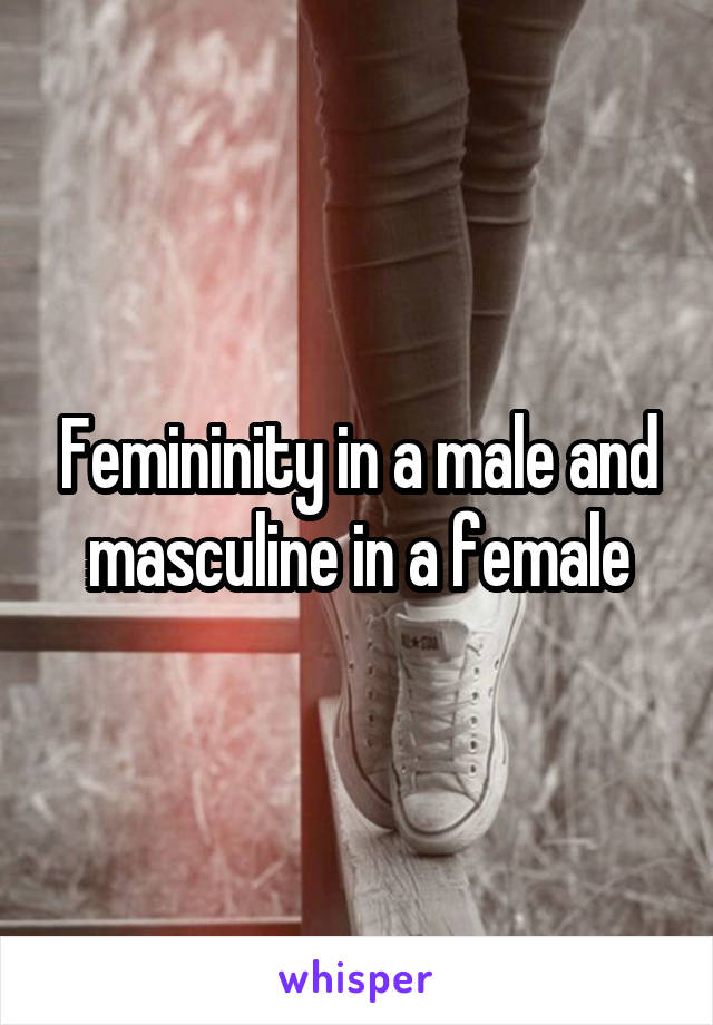 Femininity in a male and masculine in a female