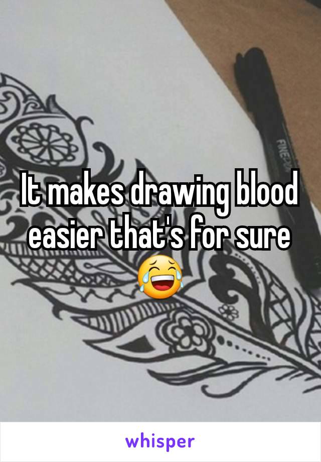 It makes drawing blood easier that's for sure 😂