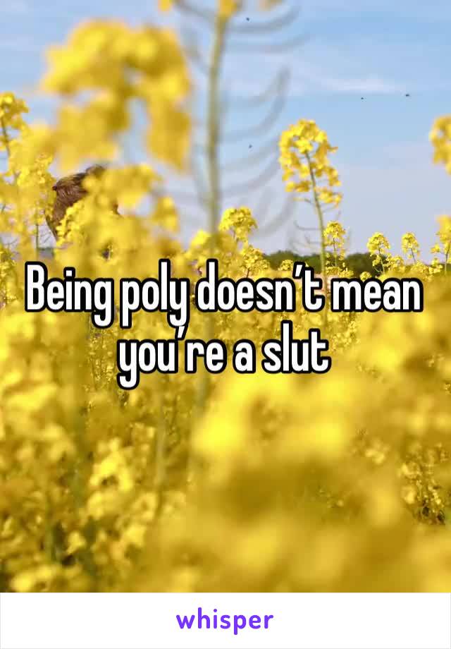 Being poly doesn’t mean you’re a slut 