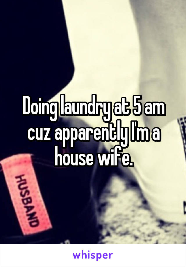 Doing laundry at 5 am cuz apparently I'm a house wife.