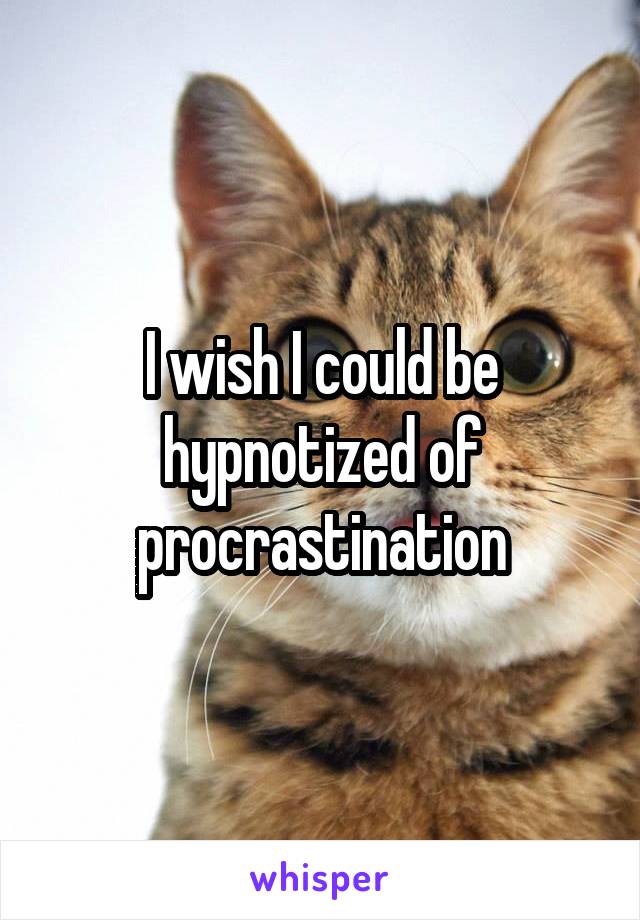 I wish I could be hypnotized of procrastination