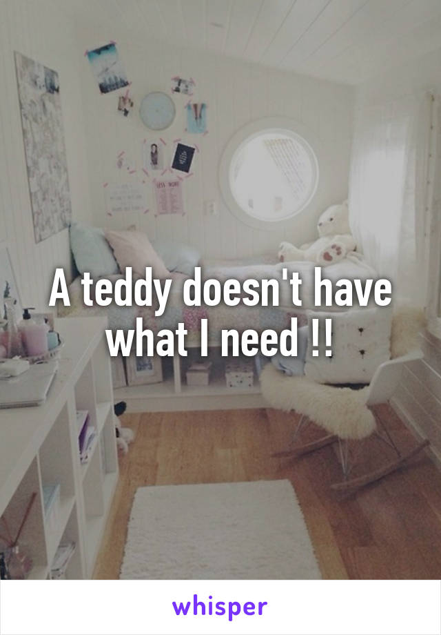 A teddy doesn't have what I need !!