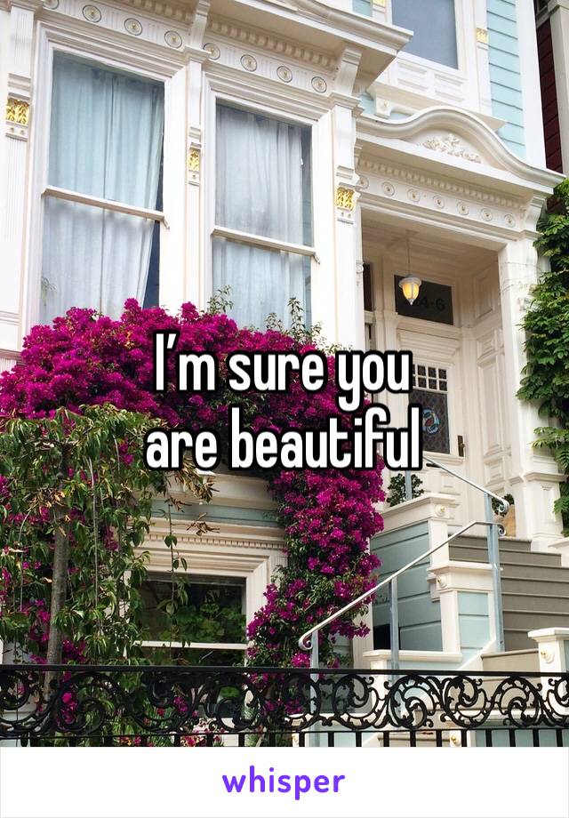I’m sure you are beautiful 