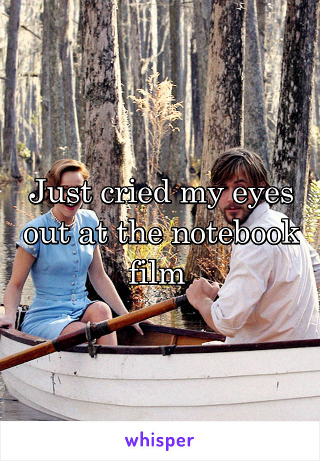 Just cried my eyes out at the notebook film 