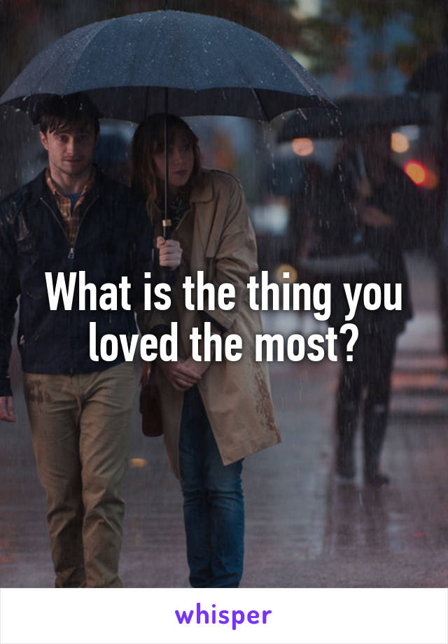 What is the thing you loved the most?