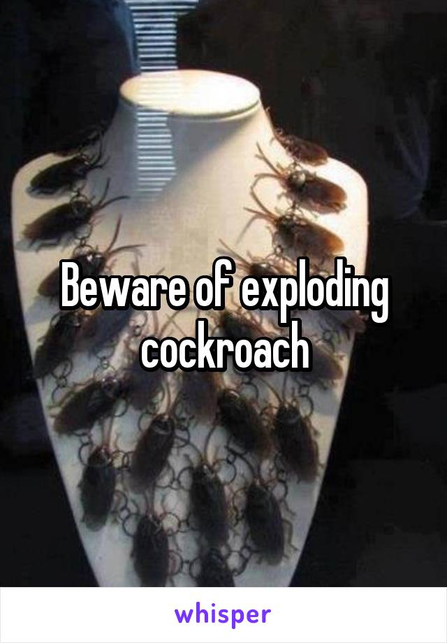 Beware of exploding cockroach