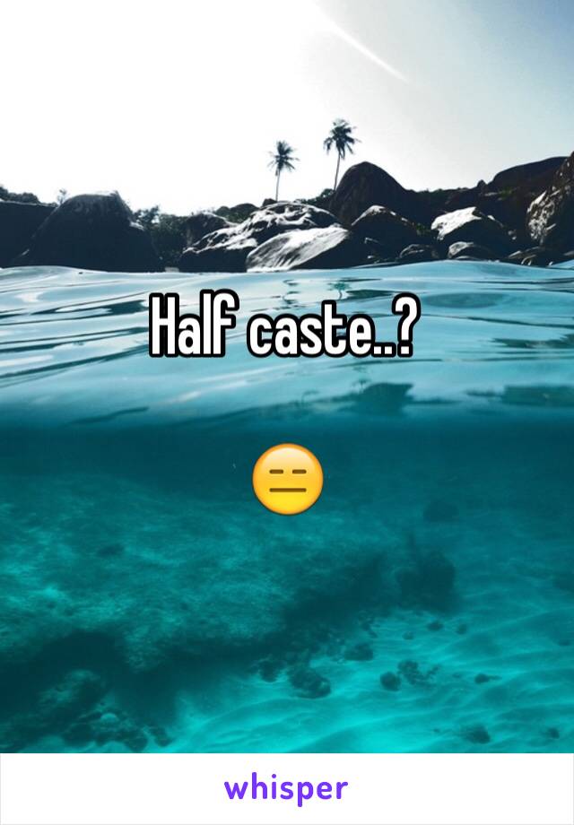 Half caste..? 

😑