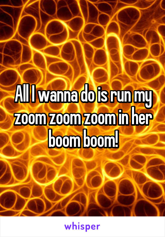All I wanna do is run my zoom zoom zoom in her boom boom!
