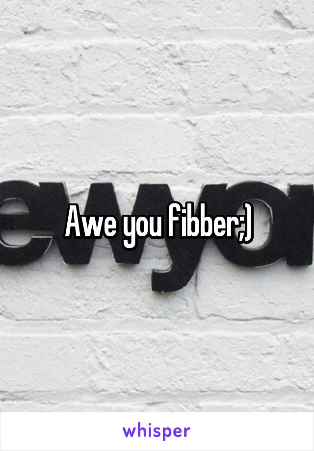 Awe you fibber;)