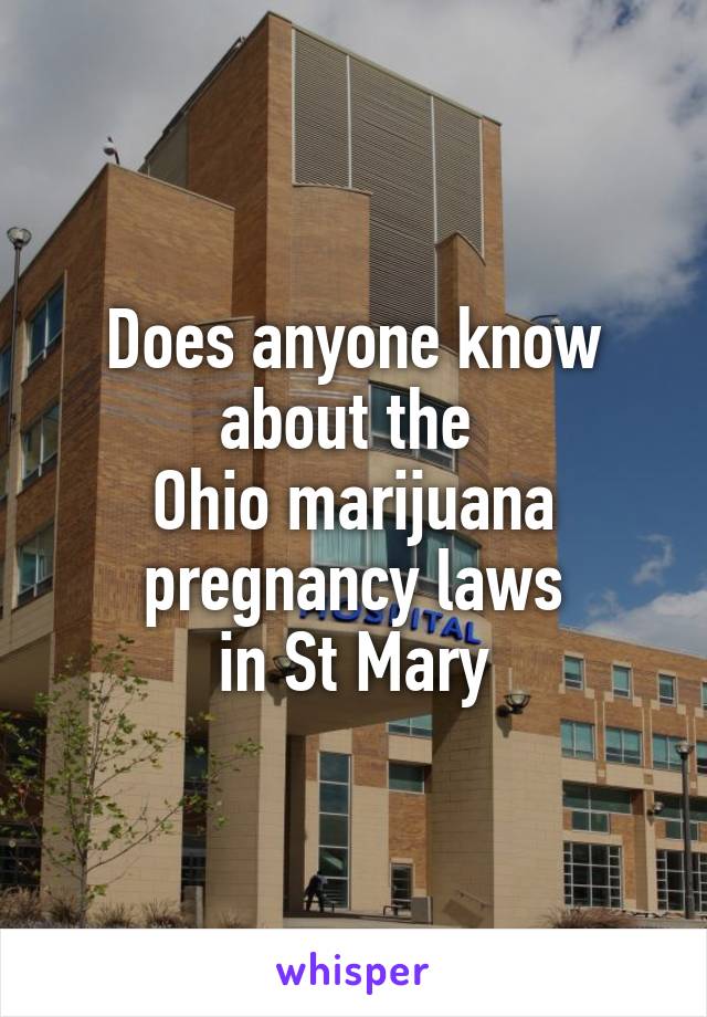 Does anyone know about the 
Ohio marijuana pregnancy laws
 in St Mary 