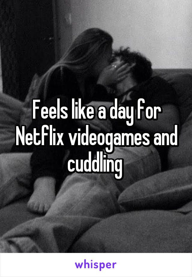 Feels like a day for Netflix videogames and cuddling 