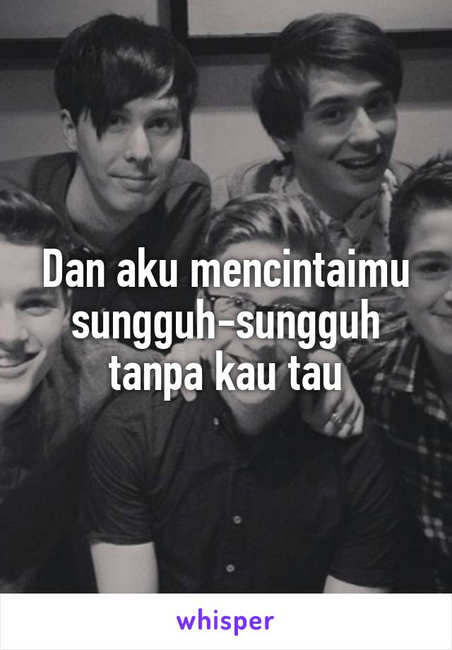 Dan aku mencintaimu sungguh-sungguh tanpa kau tau