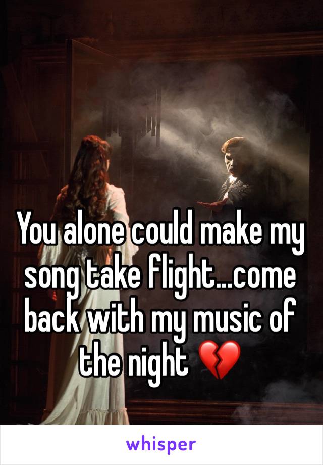 You alone could make my song take flight...come back with my music of the night 💔