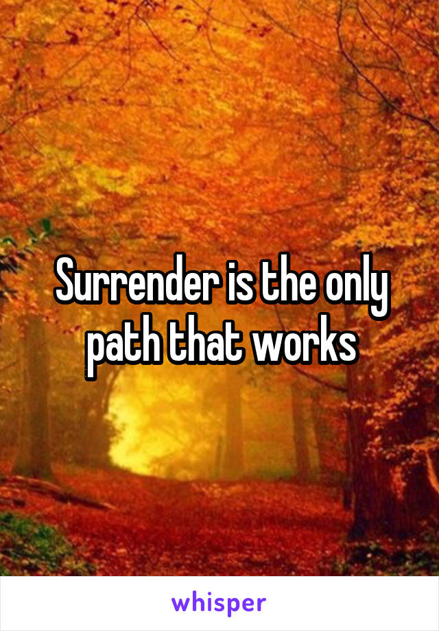 Surrender is the only path that works