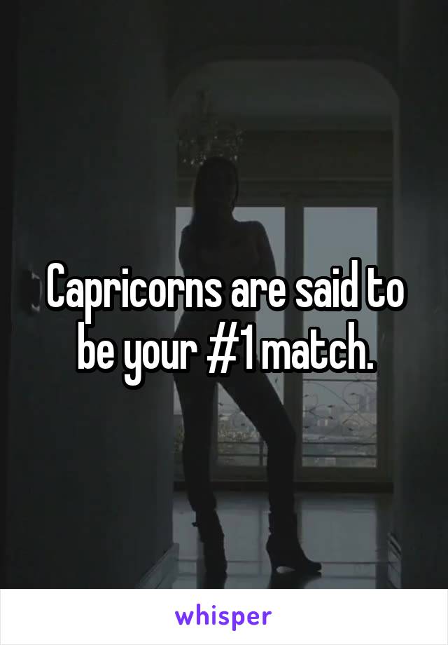 Capricorns are said to be your #1 match.