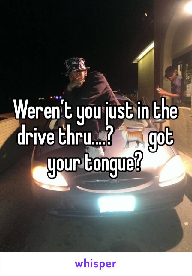 Weren’t you just in the drive thru....? 🐈 got your tongue?
