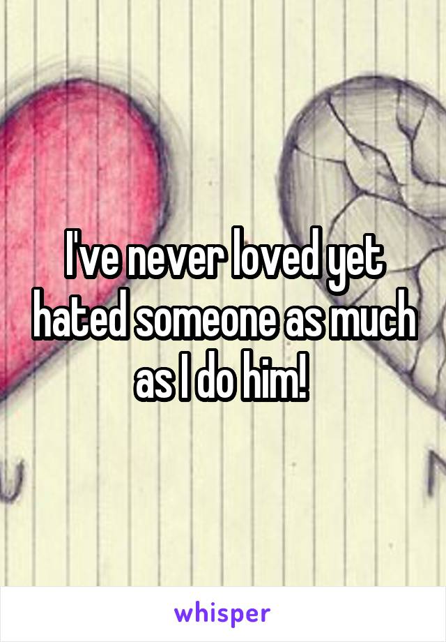 I've never loved yet hated someone as much as I do him! 