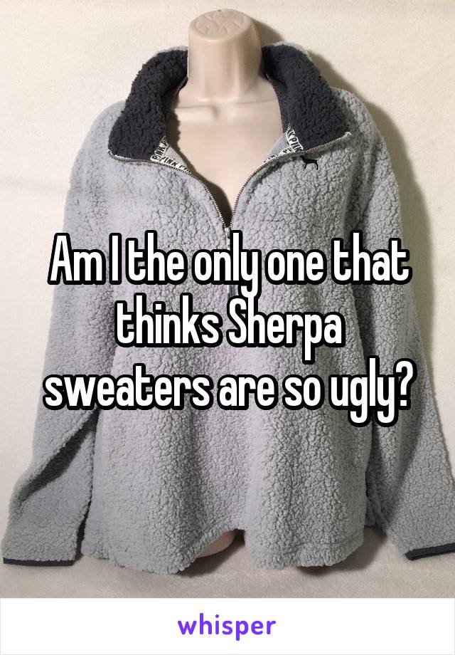 Am I the only one that thinks Sherpa sweaters are so ugly?