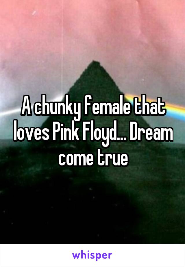 A chunky female that loves Pink Floyd... Dream come true