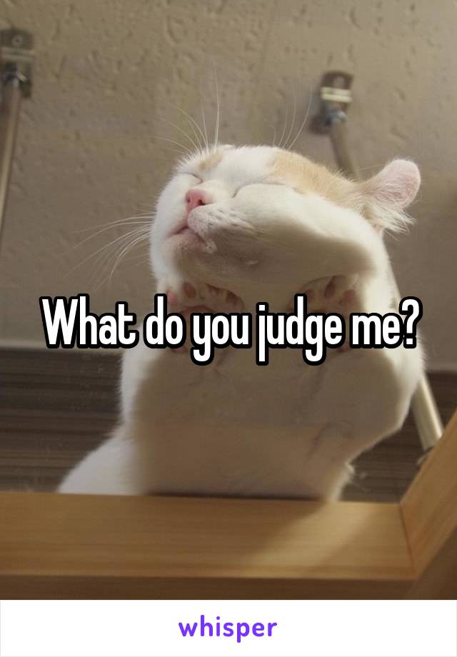 What do you judge me?