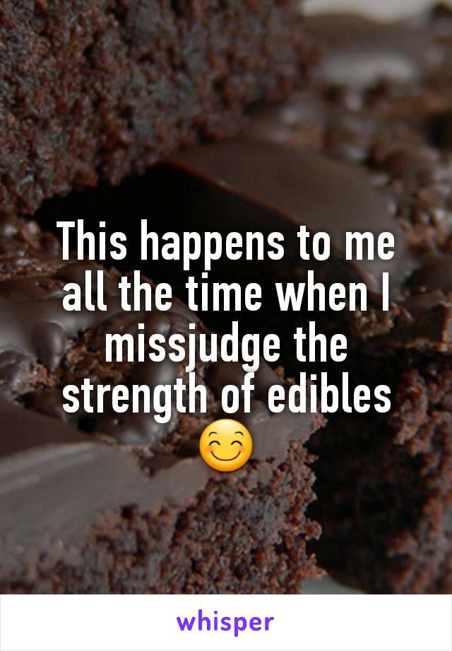 This happens to me all the time when I missjudge the strength of edibles 😊