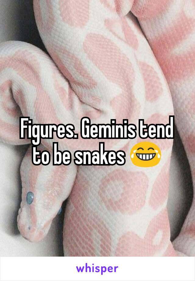 Figures. Geminis tend to be snakes 😂