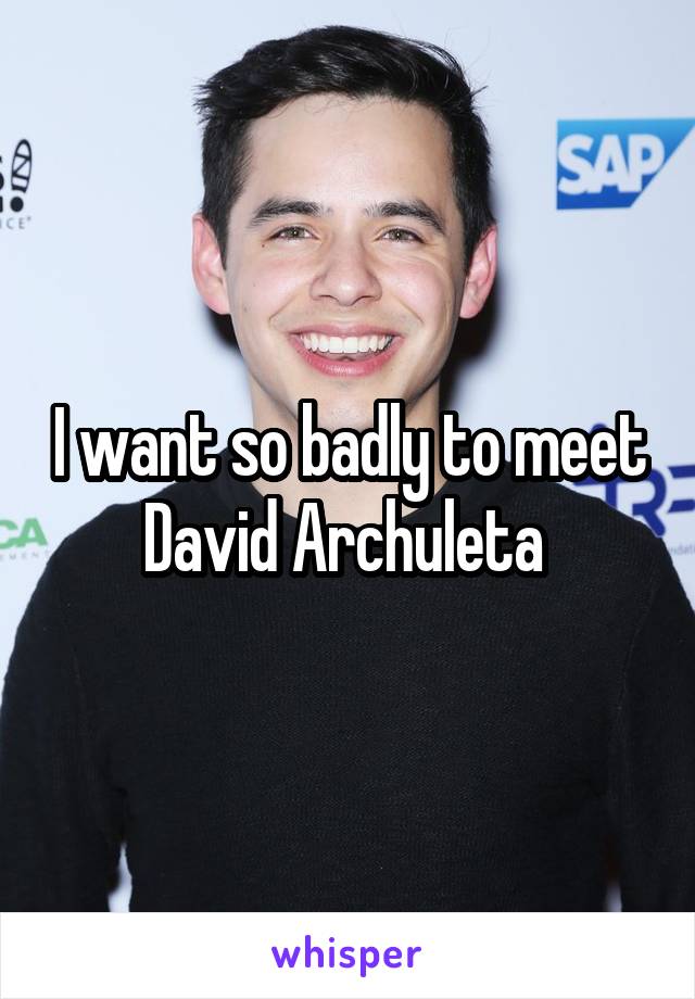 I want so badly to meet David Archuleta 