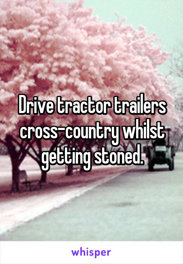 Drive tractor trailers cross-country whilst getting stoned.