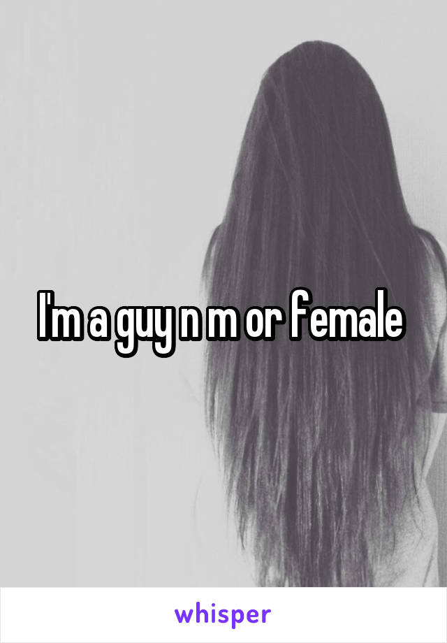 I'm a guy n m or female 