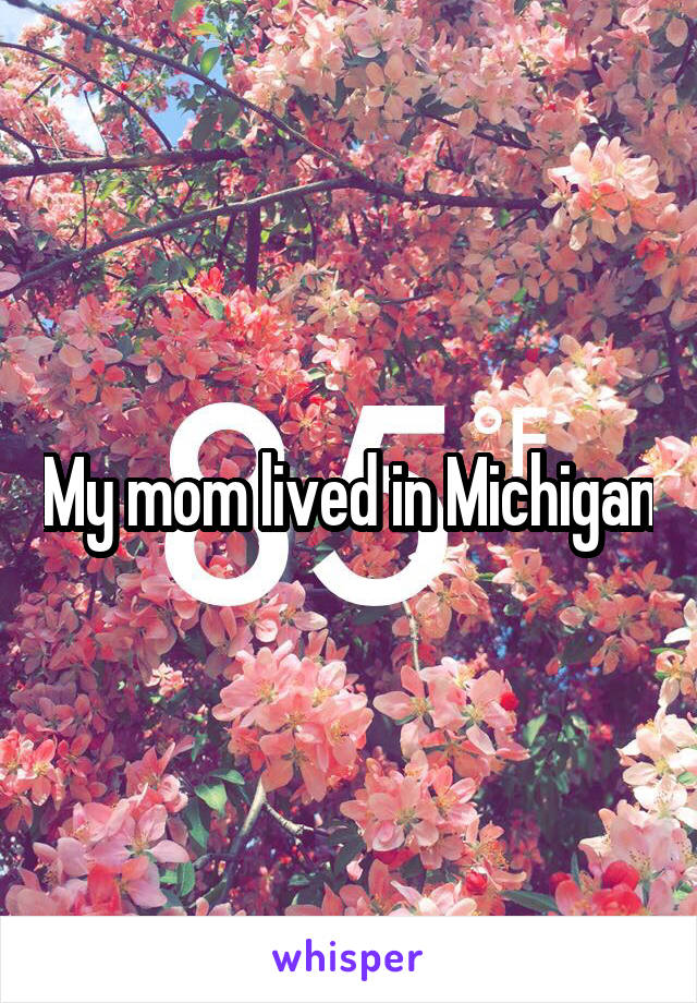 My mom lived in Michigan