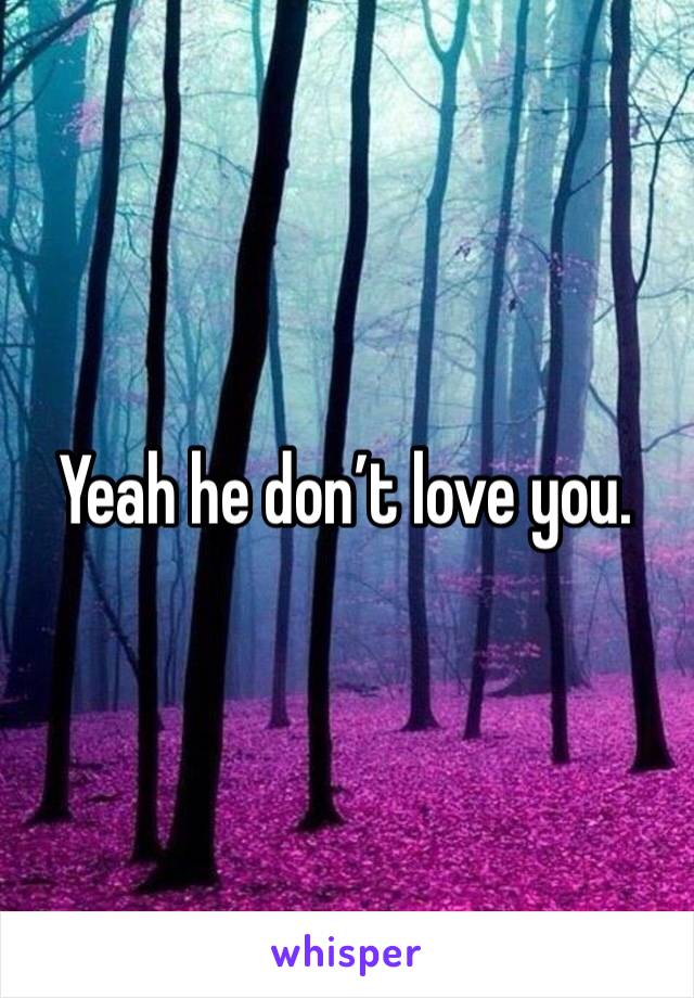 Yeah he don’t love you. 