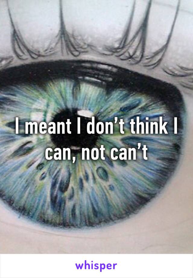 I meant I don’t think I can, not can’t 