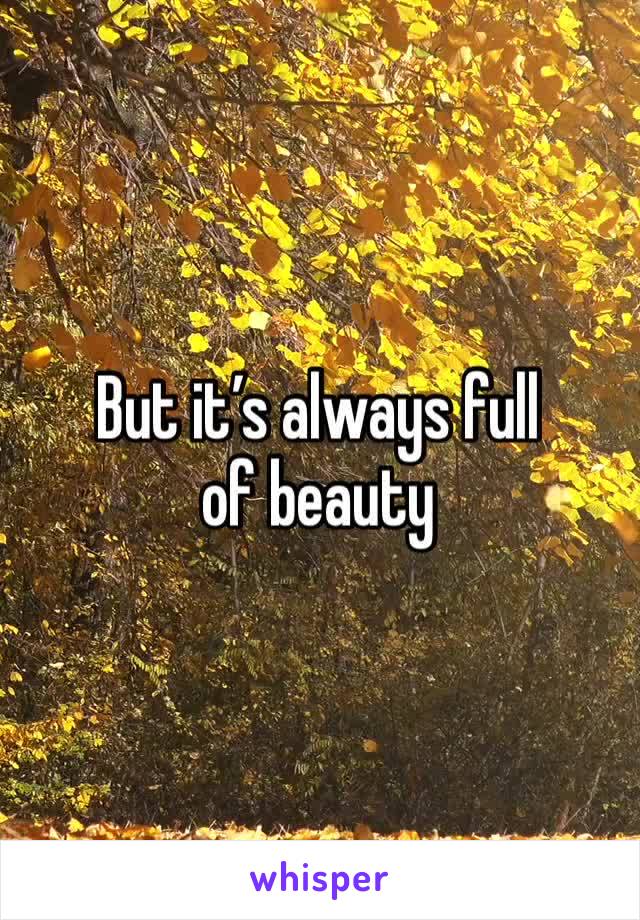 But it’s always full of beauty 