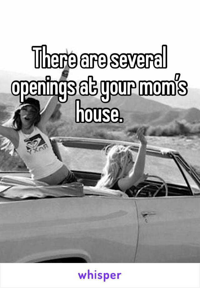 There are several openings at your mom’s house. 