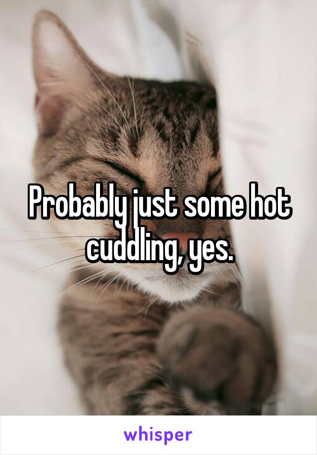 Probably just some hot cuddling, yes.
