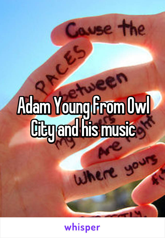 Adam Young from Owl City and his music