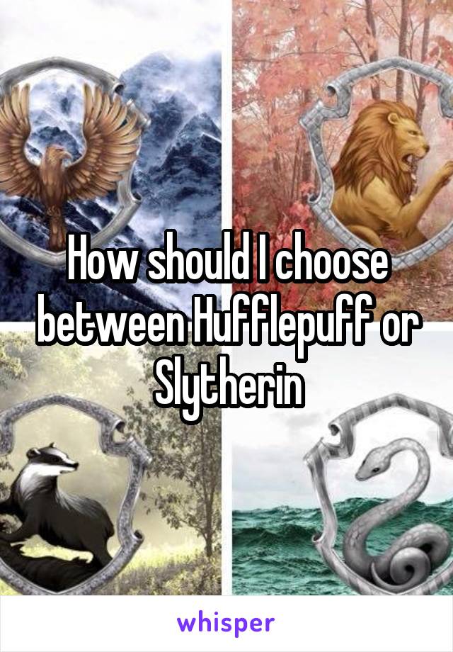 How should I choose between Hufflepuff or Slytherin